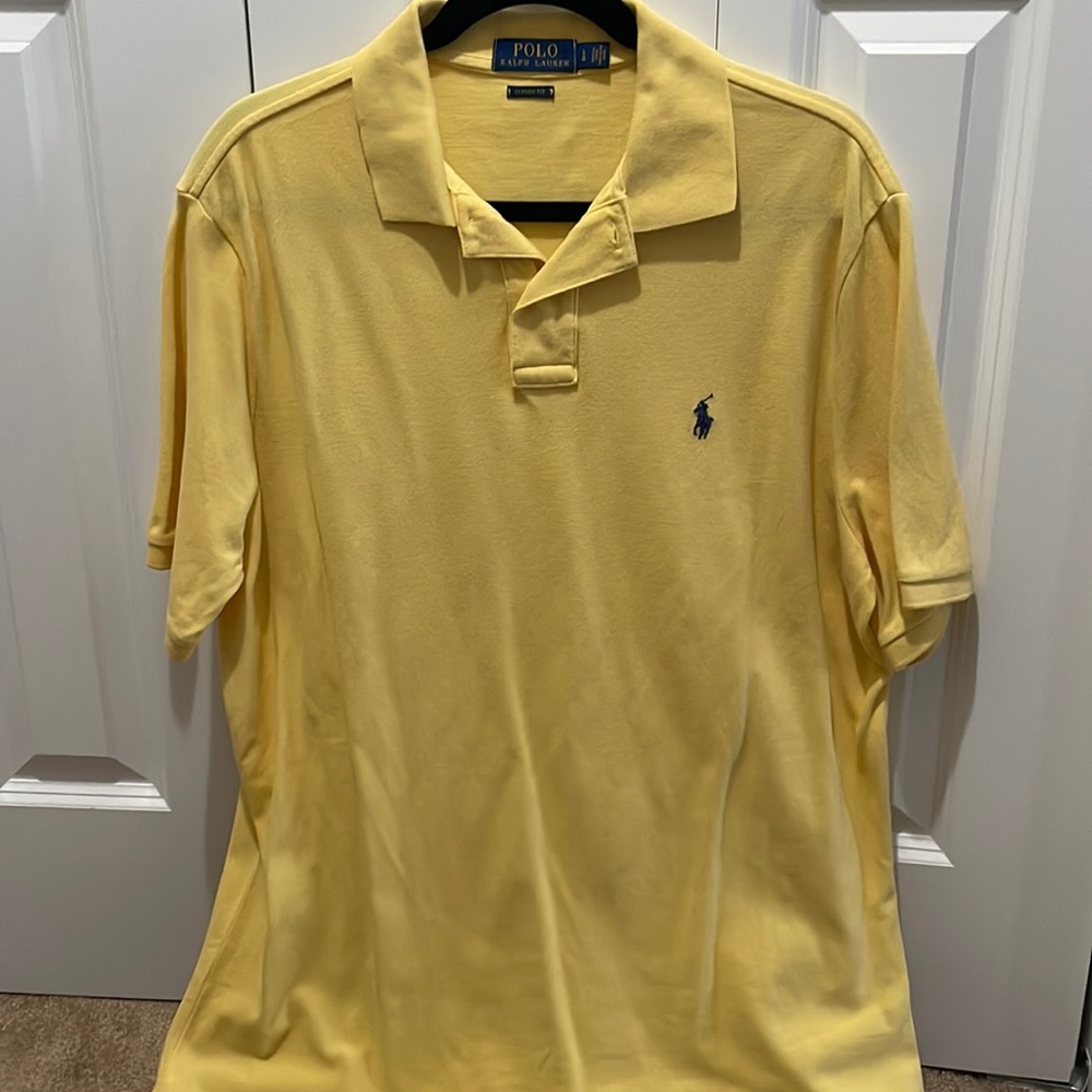 Polo Ralph Lauren yellow classic fit shirt large